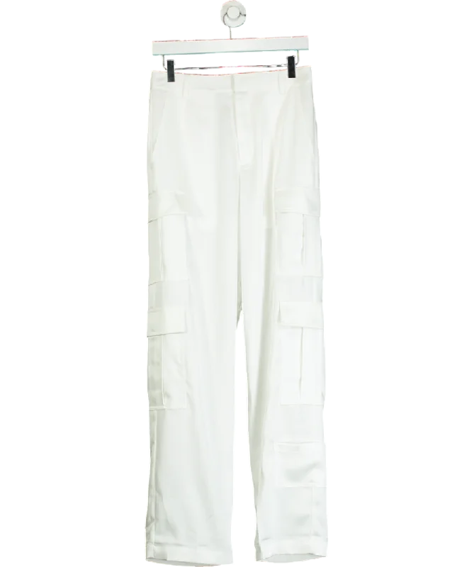 Cloeys White Satin Cargo Trouser UK S Trousers Custom Made