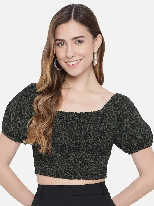 Green Bodycon Crop Top Jersey Fabric Tulle Fabric Batik Fabric