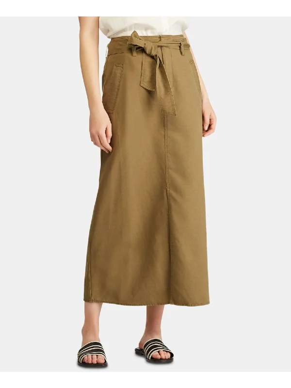 Lauren Ralph Lauren Belted Canvas Skirt lace skirt delicate