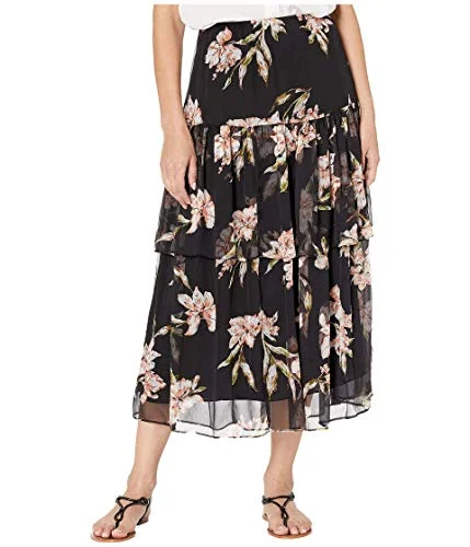 Lauren Ralph Lauren Floral Print Tiered Georgette Peasant Skirt velvet skirt plush