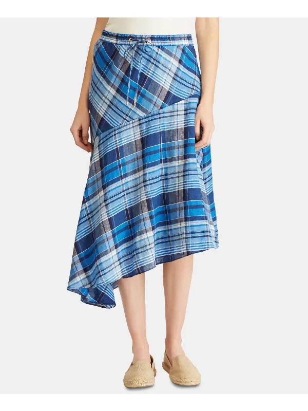 Lauren Ralph Lauren Plaid Asymmetrical Hem Skirt summer skirt style