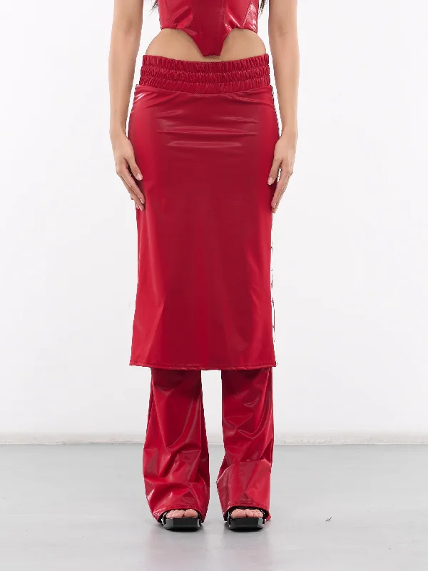 Premier Trouser Skirt (RTWTR065-PREMIER-RED-CARD) Trousers trendy modern