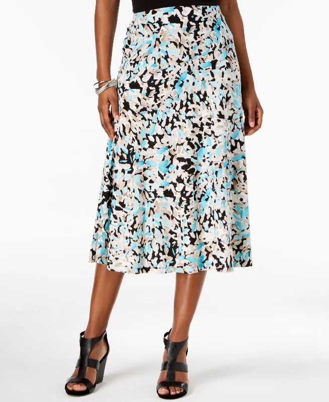 JM Collection Printed Jacquard Midi Skirt lightweight skirt design