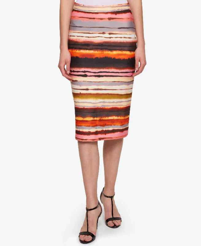 Tommy Hilfiger Sunset Stripe Pencil Skirt silk skirt elegant