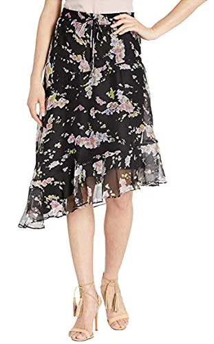 Lauren Ralph Lauren Floral Print Asymmetrical Peasant Skirt silk skirt smooth