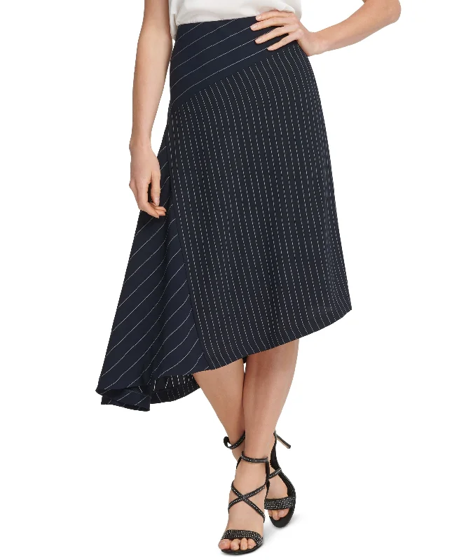 DKNY Asymmetrical Striped Skirt leather skirt bold