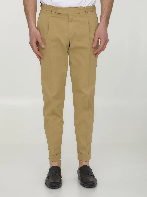 Beige Gabardine Trousers Trousers Harem Relaxed Fit