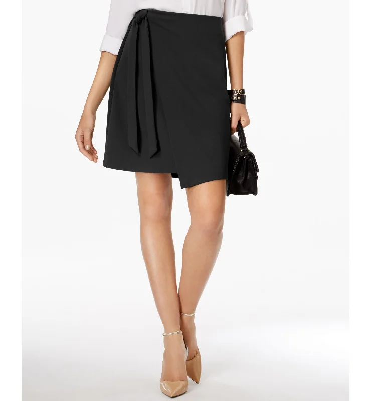 Eci Faux Wrap Skirt linen skirt light