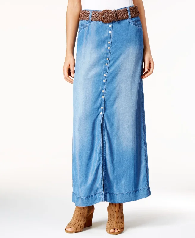 INC International Concepts Front Slit Denim Maxi Skirt denim skirt stylish