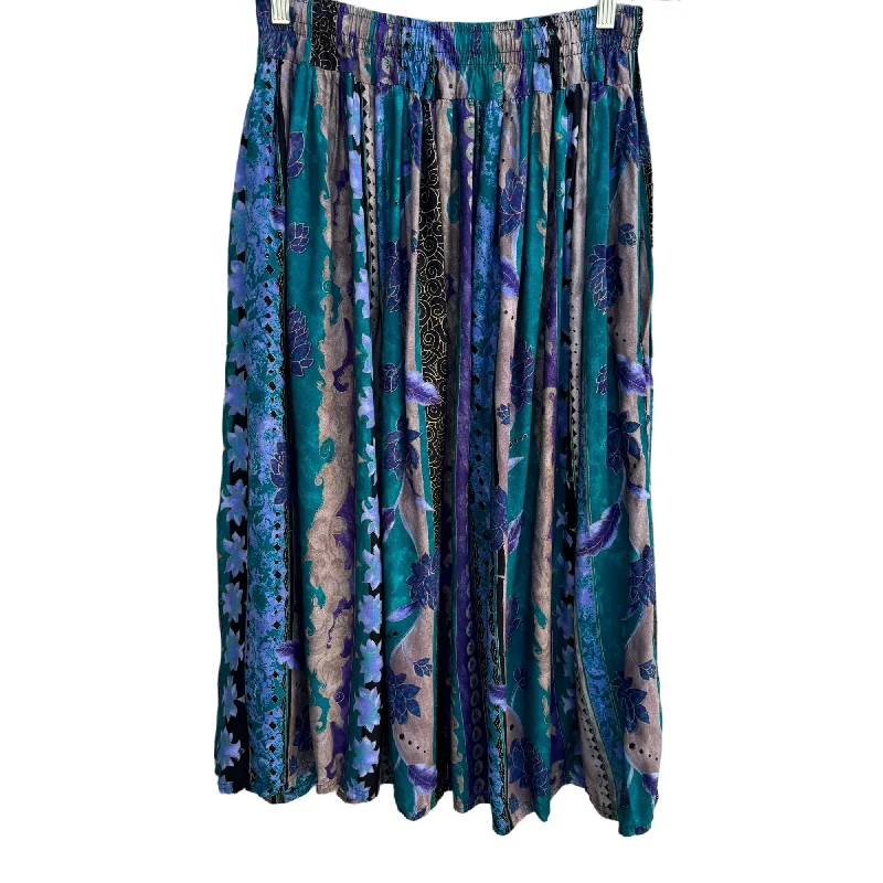 ID # 4U Vintage Women's Hand Made Boho Prairie Floral Print Full Maxi Skirt - S denim skirt fashionable