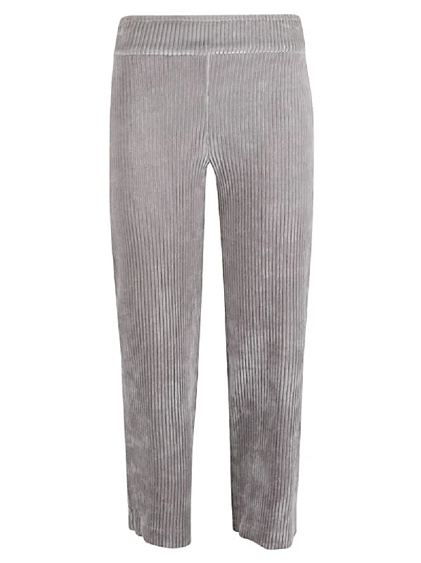 Avenue Montaigne Trousers Silver Trousers Leather Faux