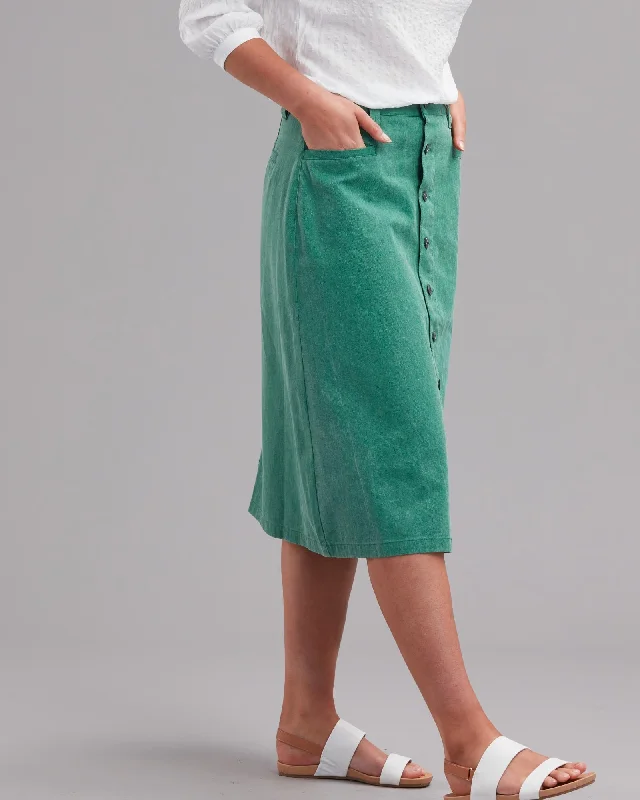 COTTON MIDI BUTTON  SKIRT belted skirt waist