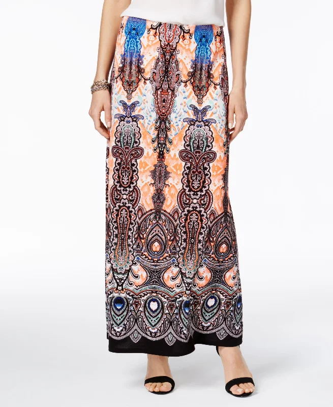 Eci Ikat Print Maxi Skirt denim skirt durable