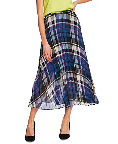 Plaid Escape Pleated Midi Skirt lace skirt romantic