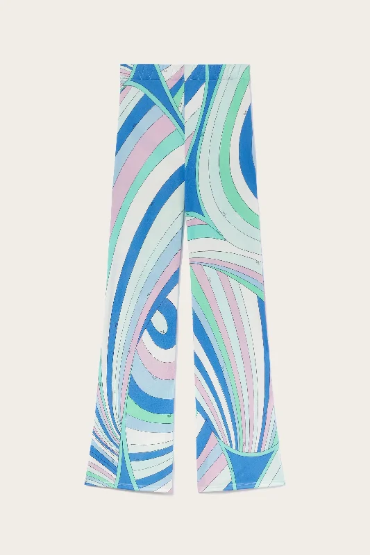 Iride-Print Trousers Trousers sophisticated sleek