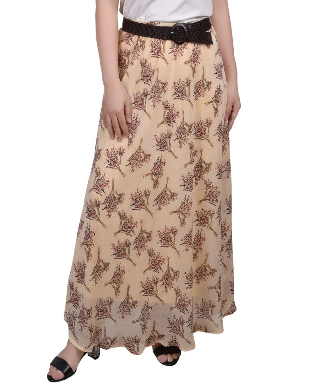 Plus Size Chiffon Maxi Skirt cashmere skirt soft