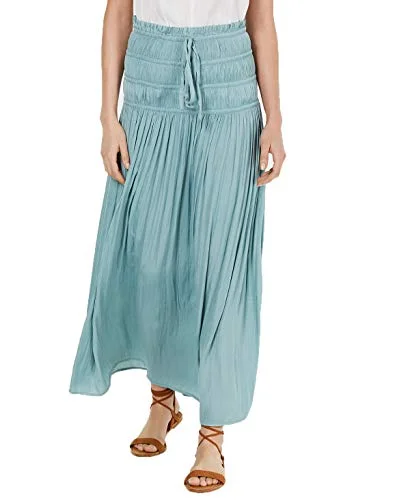 Ruched Maxi Skirt denim skirt trendy