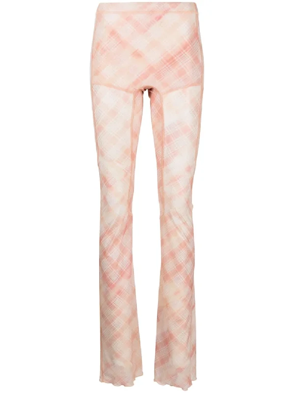 Knwls Trousers Pink Cropped Trousers Casual Linen