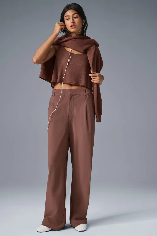 High-Waist Pursuit Trouser (Regular) - Chestnut Trousers luxurious premium