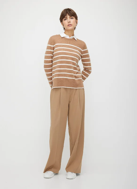 On Time Pleated Trousers Trousers Canvas Durable