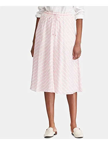 Lauren Ralph Lauren Mitered Stripe Cotton Skirt chiffon skirt lightweight