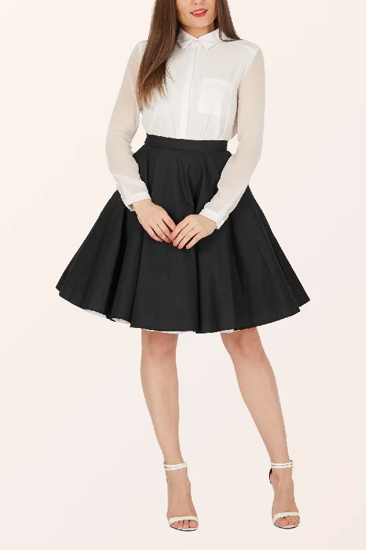 Vintage Clarity Swing Skirt - Black mini skirt trendy