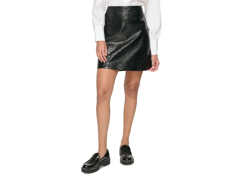 Women's Embossed Mini Skirt high waist skirt