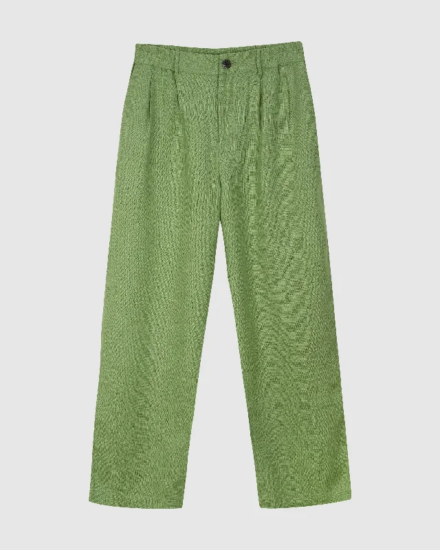 LINEN TROUSERS IN GREEN Trousers versatile functional