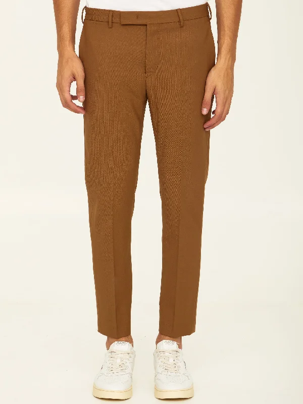 Camel Wool Trousers Trousers Chinos Classic