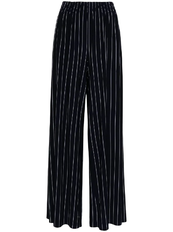 Norma Kamali Trousers Blue Trousers High Rise Slim Fit