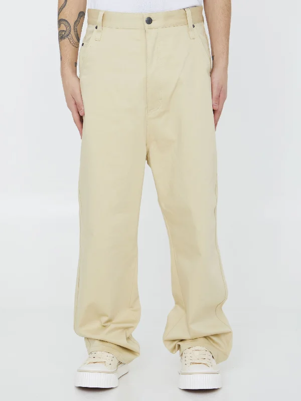 Beige Cotton Trousers Trousers Recommended Stylist