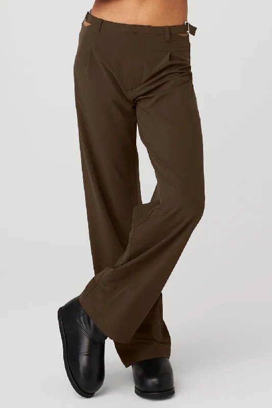 Mid-Rise Showdown Trouser - Espresso Trousers fashionable trendy