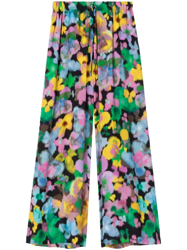 Az Factory With Lutz Huelle Trousers Multicolour Wide Leg Loose Fit Mid Waist