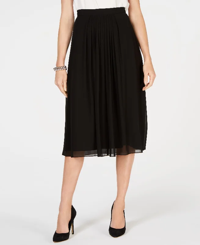 Anne Klein Pleated Midi Skirt cashmere skirt rich