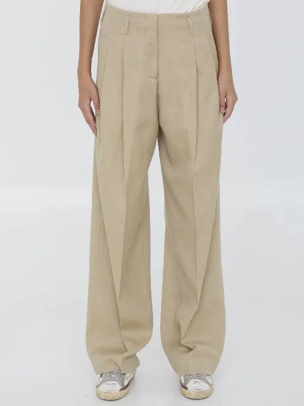 Wool Gabardine Trousers Trousers Fall Fleece