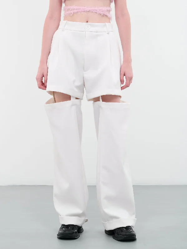 Suspender Trousers (MB-25-RECYCLED-POLY-WHITE) Cropped Trousers Casual Linen