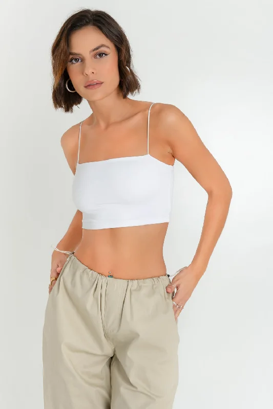 Crop top básico de tirantes elásticos Hooded Caped Shawl Collar