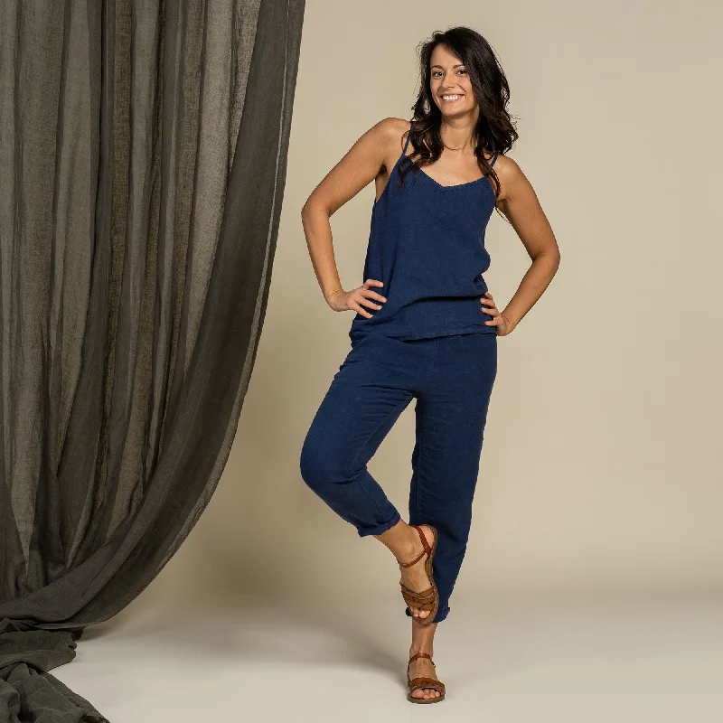 Linen Pants Dakota Storm Blue Leggings Free Shipping,