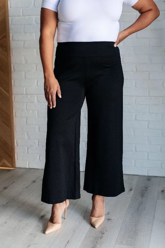 Hazel Blues® |  Magic Wide Leg Crop Pants in Black Jeans Straight,