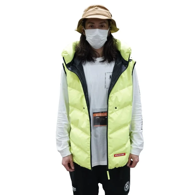 PLANB PROJECT Down Vest Jacket (Japanese Brand) Yellow [Unisex] Rayon Jacket Velvet Jacket Corduroy Jacket