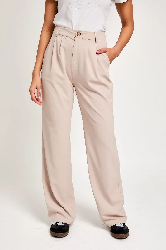 Beige High Waist Dress Pants Discount Jeans,