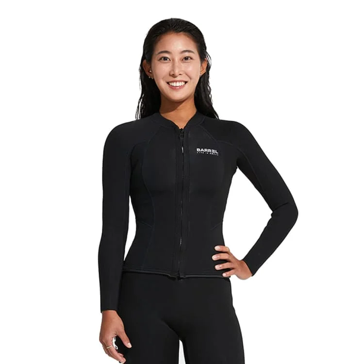 Barrel Women Active 2mm Neoprene Jacket-BLACK Rayon Fabric Velvet Fabric Corduroy Fabric