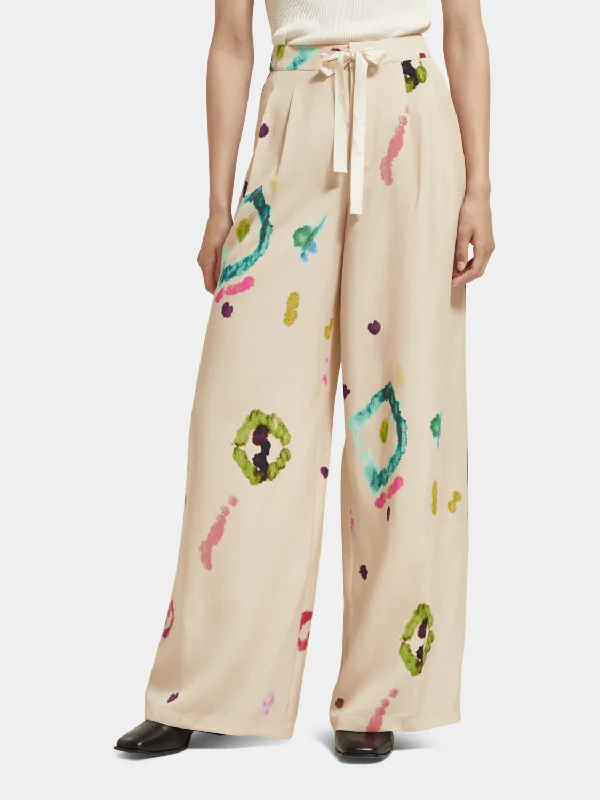 Eleni high-rise wide-leg printed pants Discount Cotton,