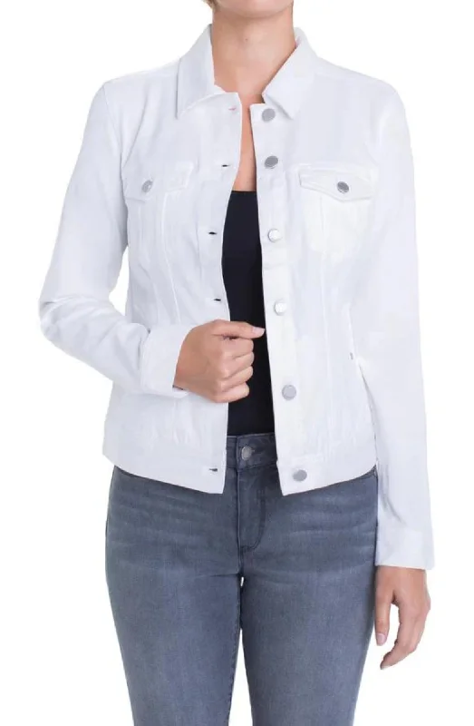 Liverpool Classic Jean Jacket (white) Satin Fabric Silk Fabric Chiffon Fabric