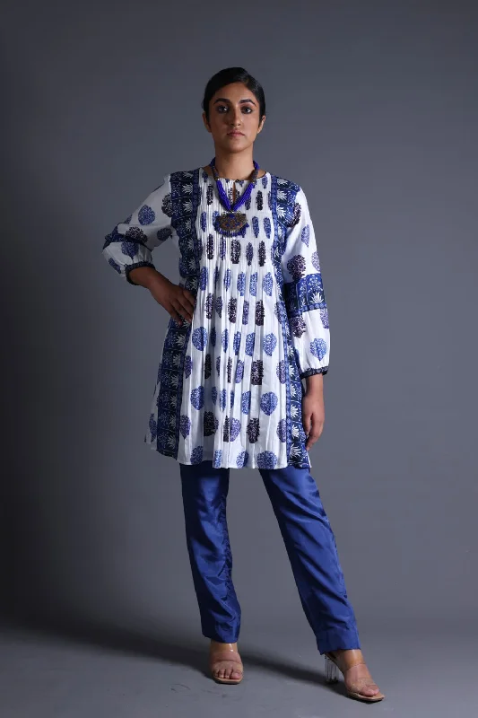 Pleated Kurti With Pant Wide-Leg Free Shipping,