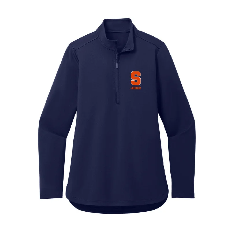 Syracuse - NCAA Women's Ice Hockey : Laura Leitner - Women's Premium Quarter Zip Jacket Zippered Jacket Buttoned Jacket Snapped Jacket