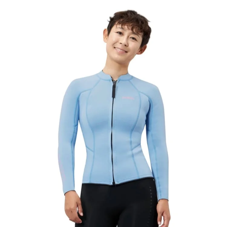 Barrel Womens Standard 2mm Neoprene Jacket-BLUE Front Pockets Side Pockets Patch Pockets