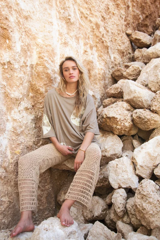 LET IT FLOW CROCHET PANT - NATURAL Trendy Straight,