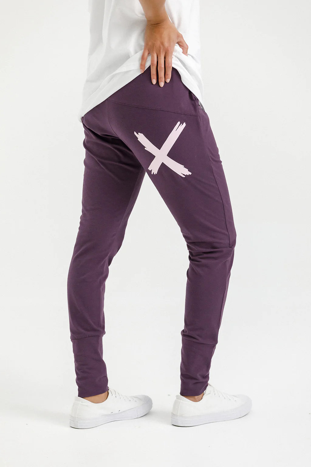 Apartment Pants -  Plum with pastel pink Cotton Quality,