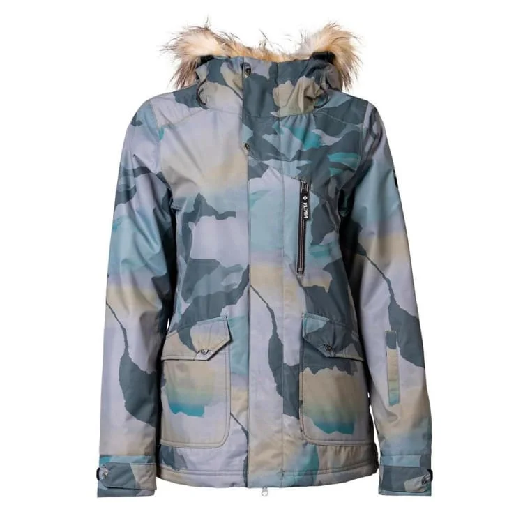 NIKITA Women Hawthorne Print Snow Jacket-Mountain Camo Faux Fur Jacket Real Fur Jacket Shearling Jacket